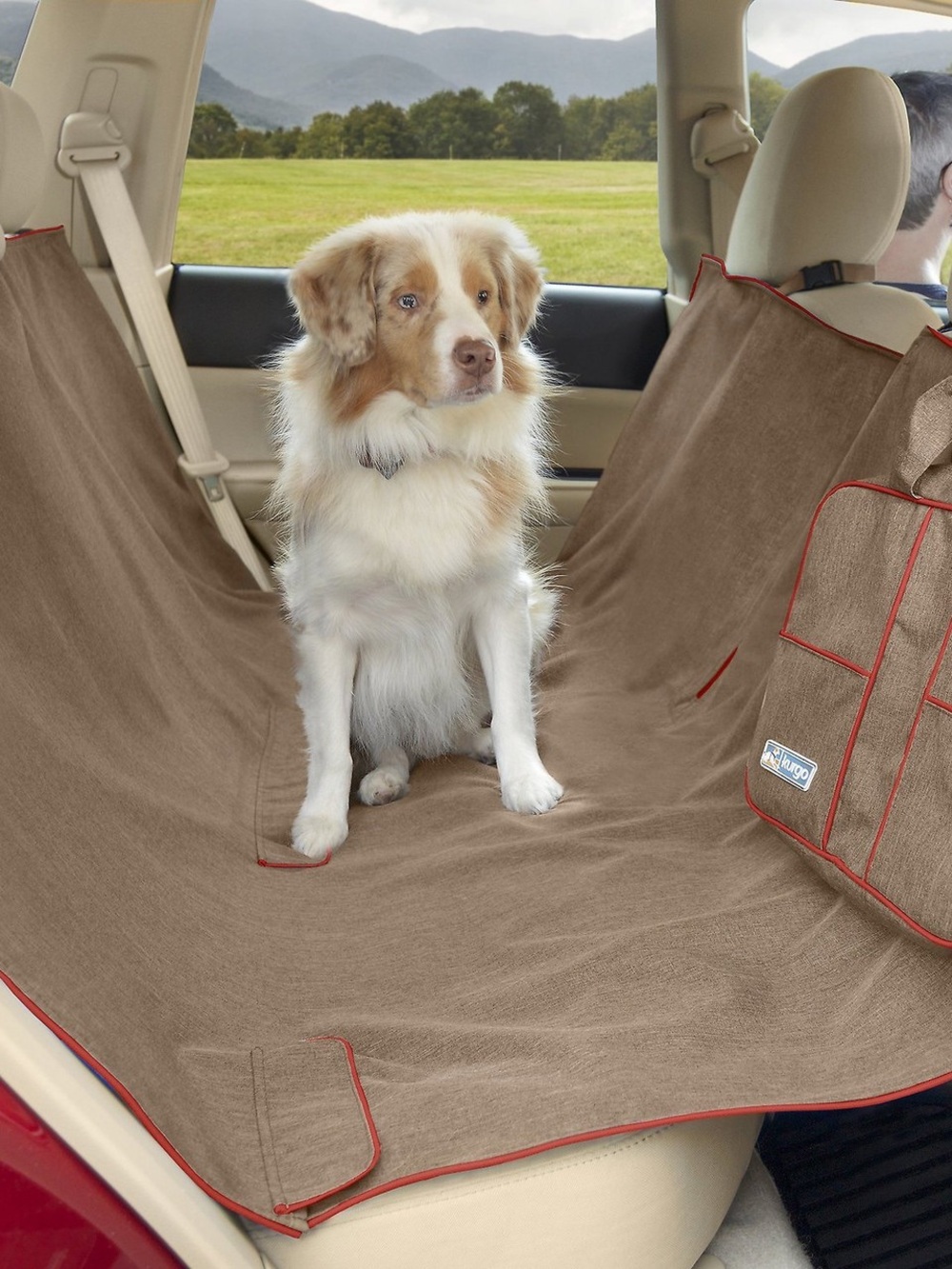 Kurgo Brown Waterproof Dog Seat Cover - Hammock Style